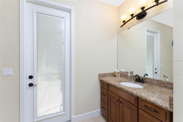 bathroom featuring vanity and tile patterned floors