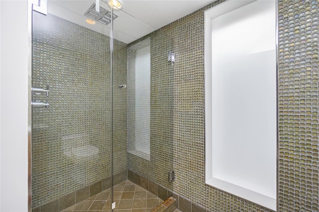 full bathroom with a shower stall