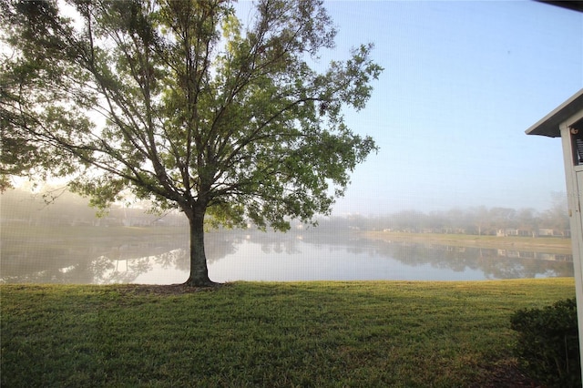 view of yard featuring a water view