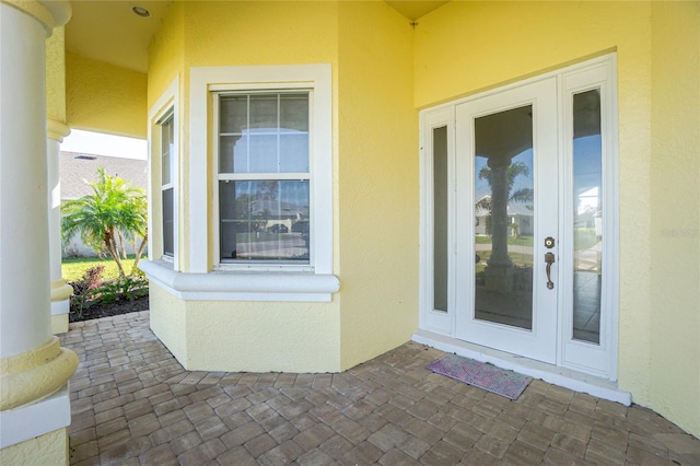 entrance to property with french doors