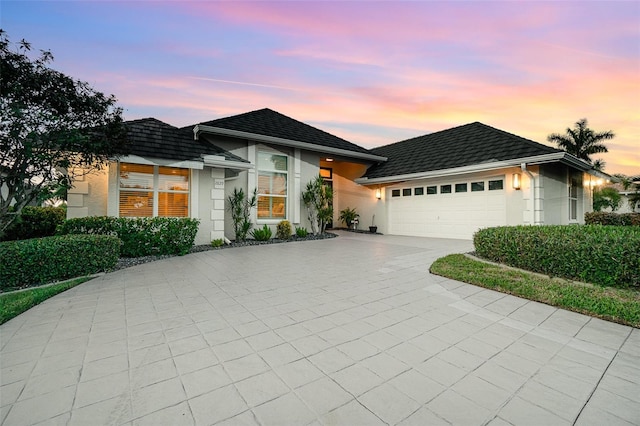 view of front of home featuring a garage