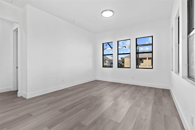 empty room featuring light wood-type flooring