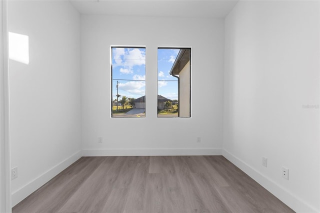 empty room featuring light wood-type flooring