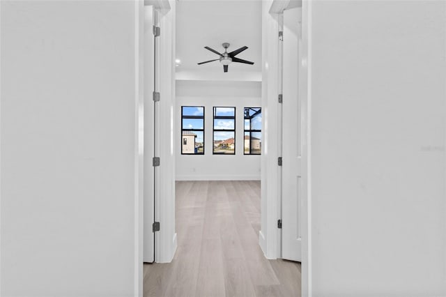 corridor featuring light hardwood / wood-style floors