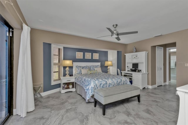 bedroom with ceiling fan