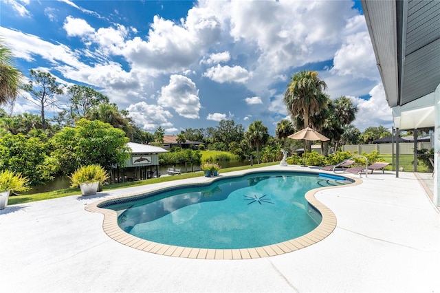 view of pool with a patio