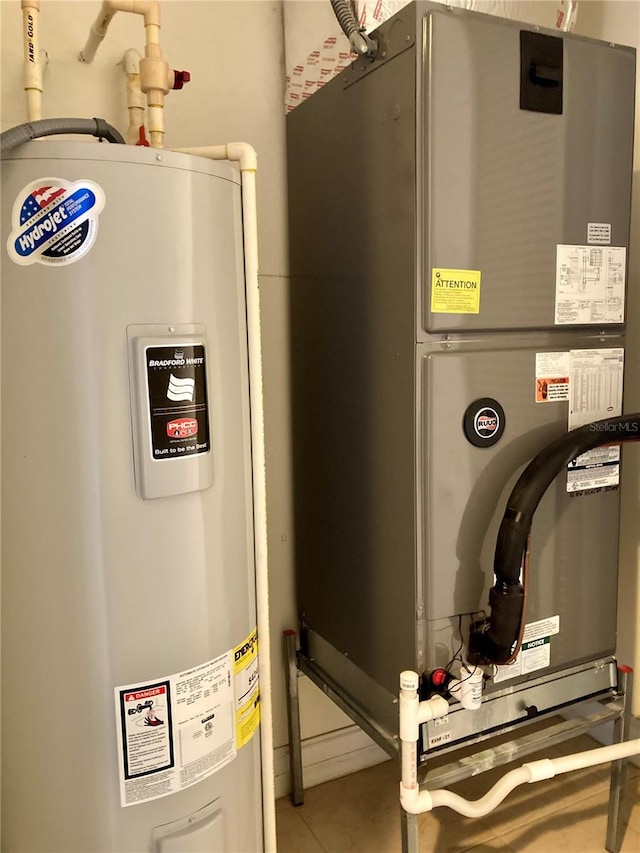 utilities with electric water heater and heating unit