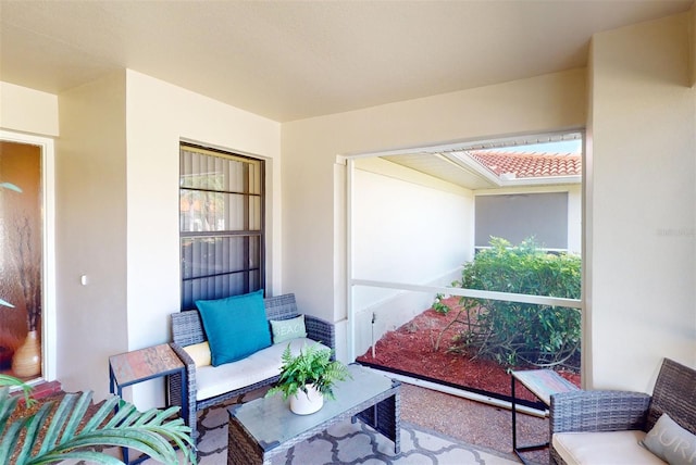 view of patio with a balcony