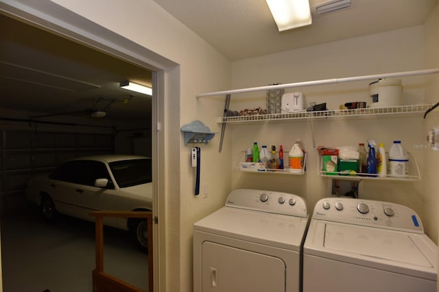 laundry room featuring washer and dryer