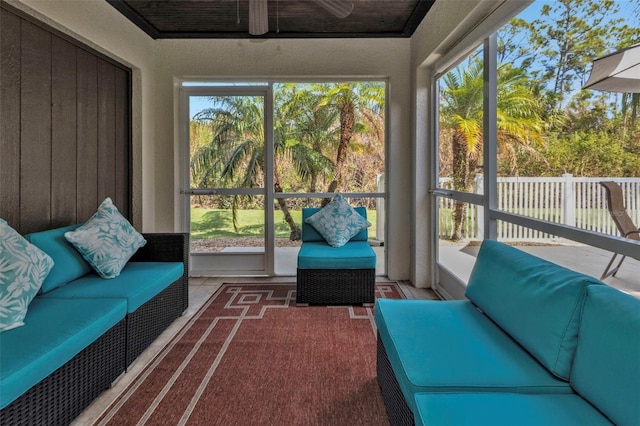 unfurnished sunroom featuring a wealth of natural light