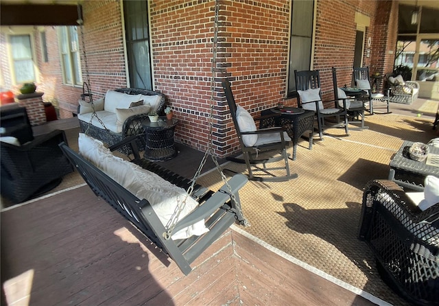 view of patio / terrace featuring an outdoor living space