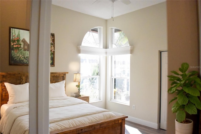 bedroom featuring hardwood / wood-style floors