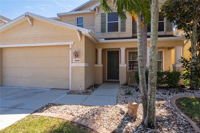 view of front of home featuring a garage