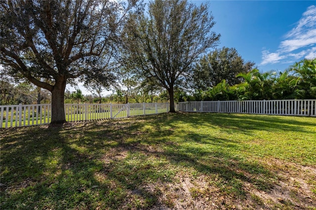 view of yard featuring a fenced backyard