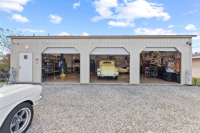 view of garage