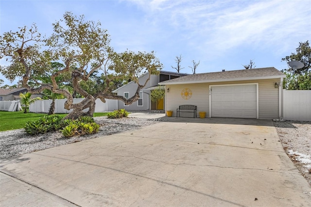 view of front of house with a garage