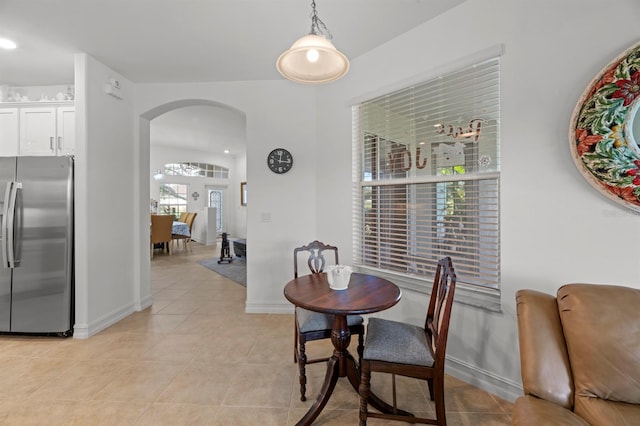 view of tiled dining area