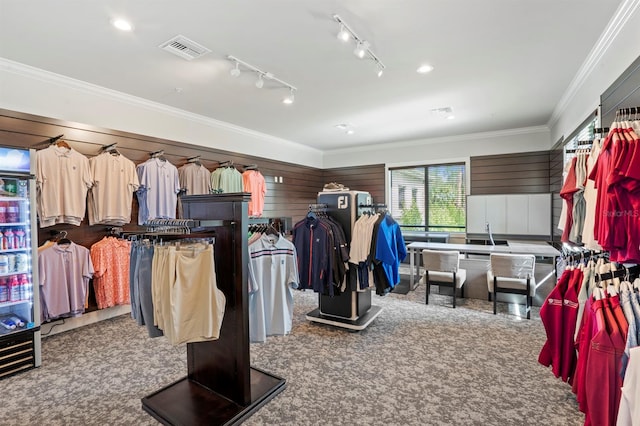 spacious closet with carpet