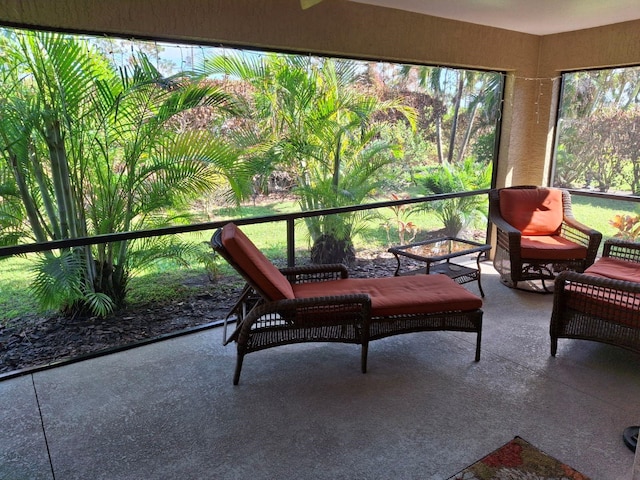 view of unfurnished sunroom