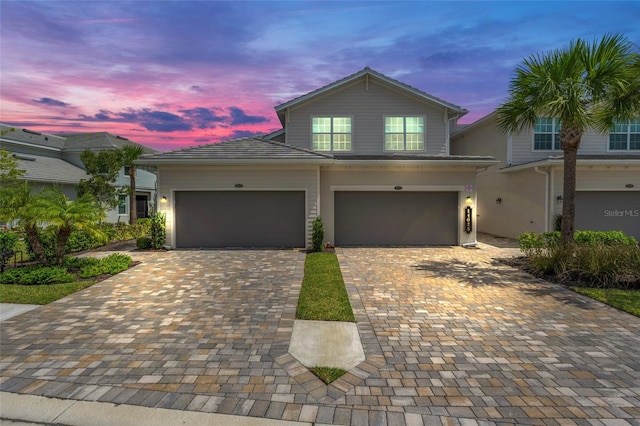 view of front facade with a garage