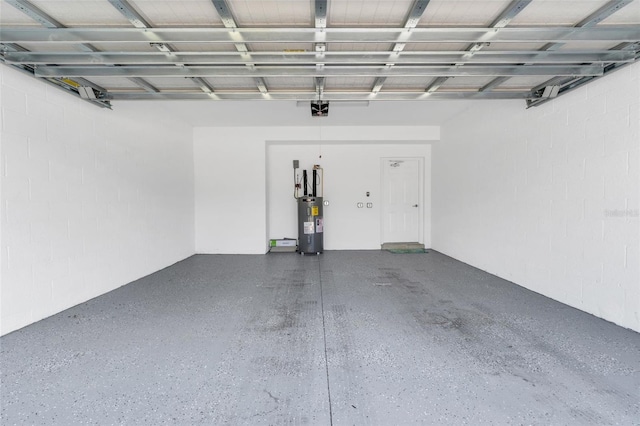 garage featuring electric water heater