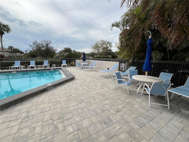 view of pool featuring a patio area