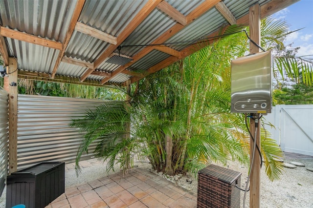 view of patio / terrace with ceiling fan