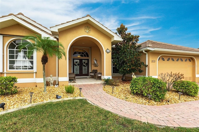 entrance to property with a garage