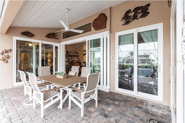 view of patio / terrace with ceiling fan