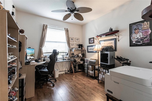 1215 Via Tripoli, Punta Gorda, FL 33950 - office area with a ceiling fan and wood finished floors
