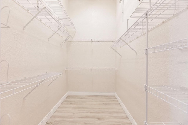 spacious closet featuring hardwood / wood-style flooring