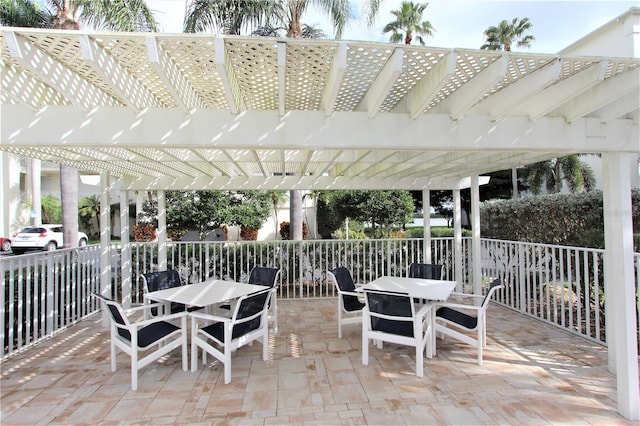 view of patio with a pergola