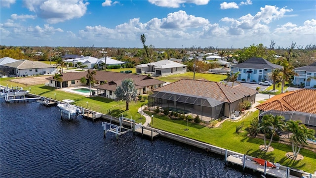 2736 Magdalina Dr, Punta Gorda, FL 33950 - birds eye view of property with a water view and a residential view