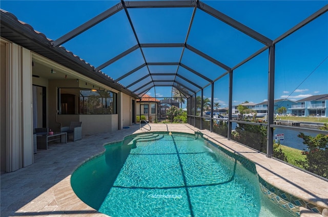 2736 Magdalina Dr, Punta Gorda, FL 33950 - pool featuring a patio, a residential view, and a lanai