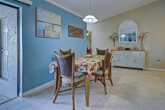 view of tiled dining space