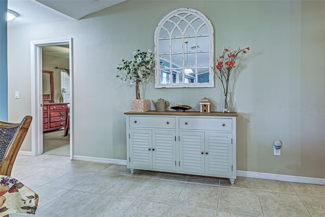 interior space with tile patterned floors