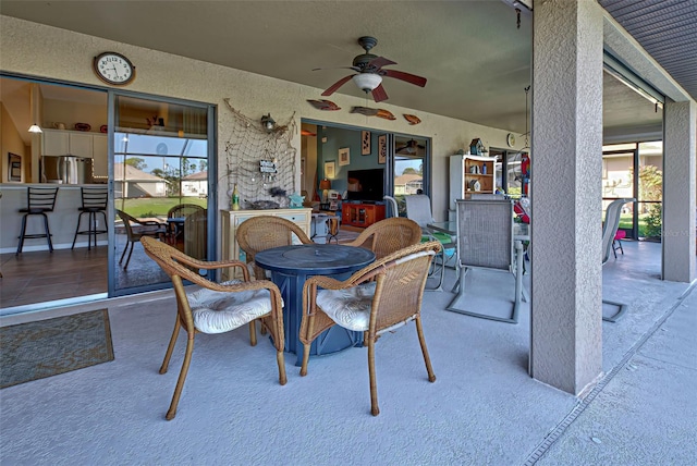 view of patio / terrace with ceiling fan