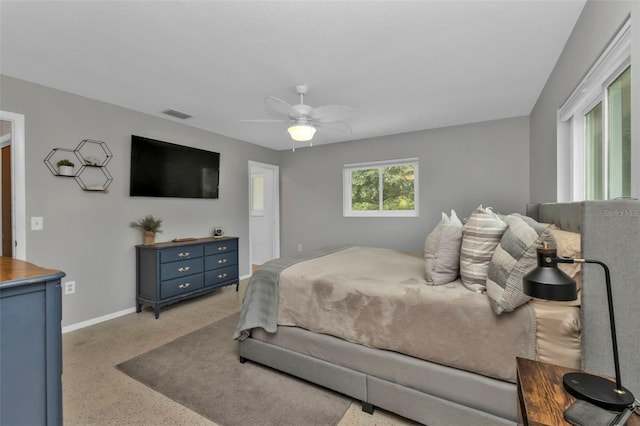 bedroom featuring ceiling fan