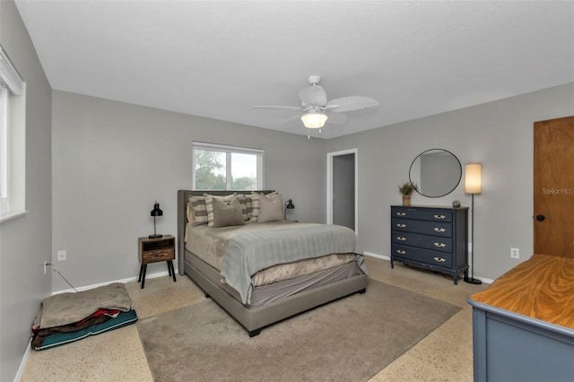 bedroom with ceiling fan