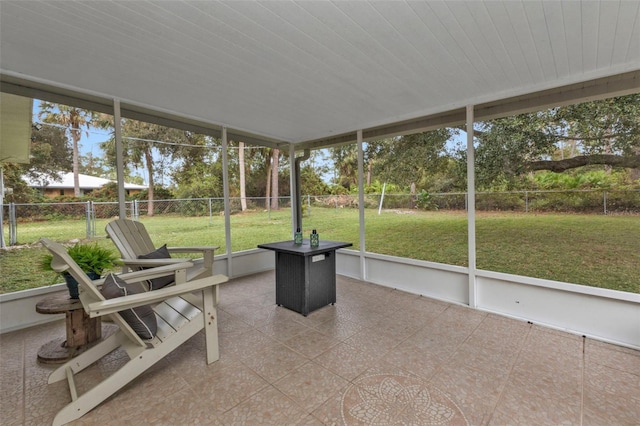 view of unfurnished sunroom