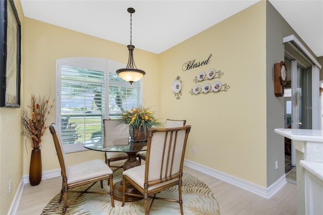 dining area featuring light hardwood / wood-style flooring