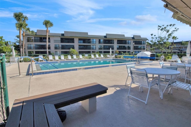 view of pool featuring a patio area