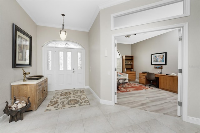 foyer entrance with crown molding