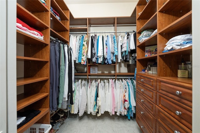 view of walk in closet