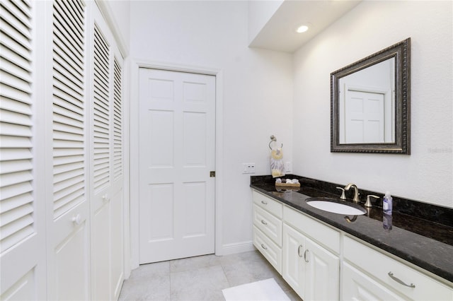 bathroom featuring vanity and tile patterned floors