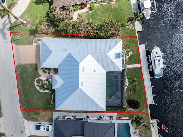 1945 Jamaica Way, Punta Gorda, FL 33950 - aerial view of property's location featuring property parcel outlined and a large body of water