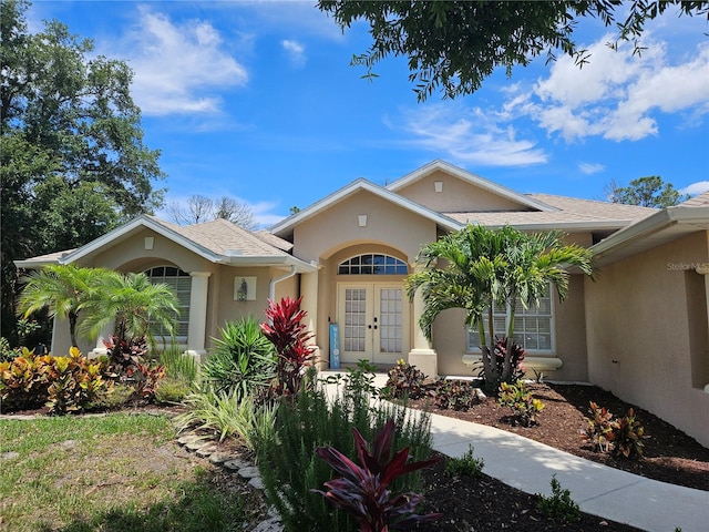 view of front of home featuring french doors