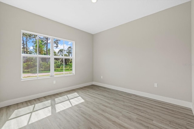 empty room featuring light wood-type flooring