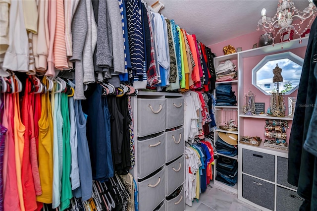 view of walk in closet