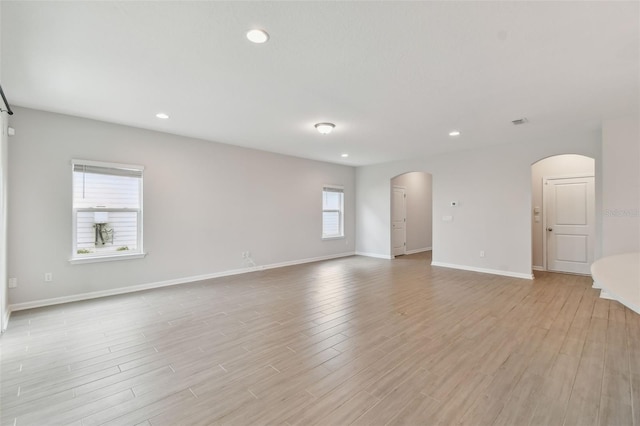 empty room featuring light wood-type flooring